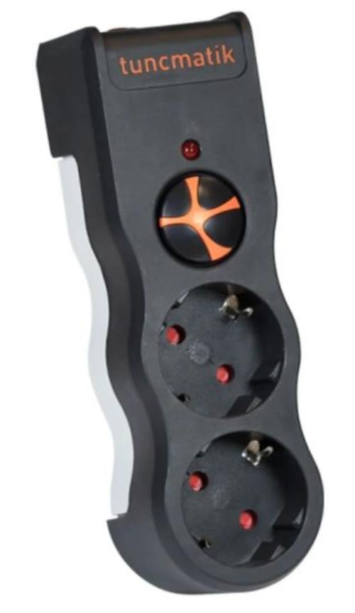 TUNÇMATİK 2Lİ TSK19022 Enerji Koruma Prizi 1050 Joule İkili Siyah 2Lİ akım koruma